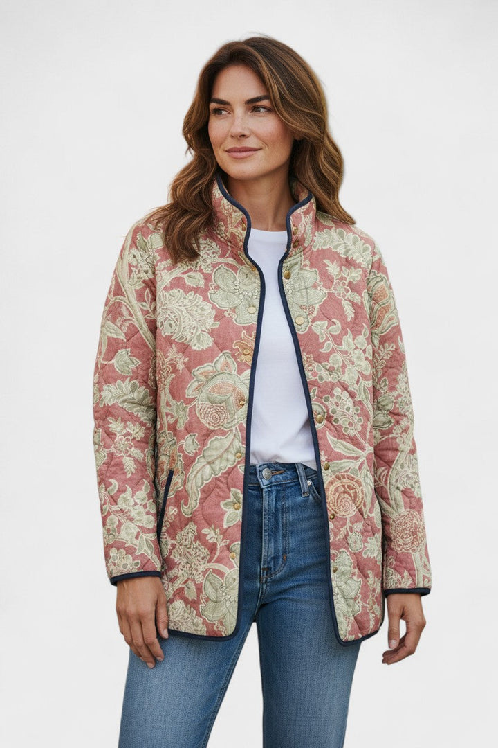 Vlasta – Quilted Jacket with Floral Pattern