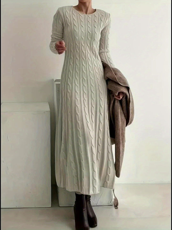 Sarah | Comfortable Cable Knit Maxi Dress