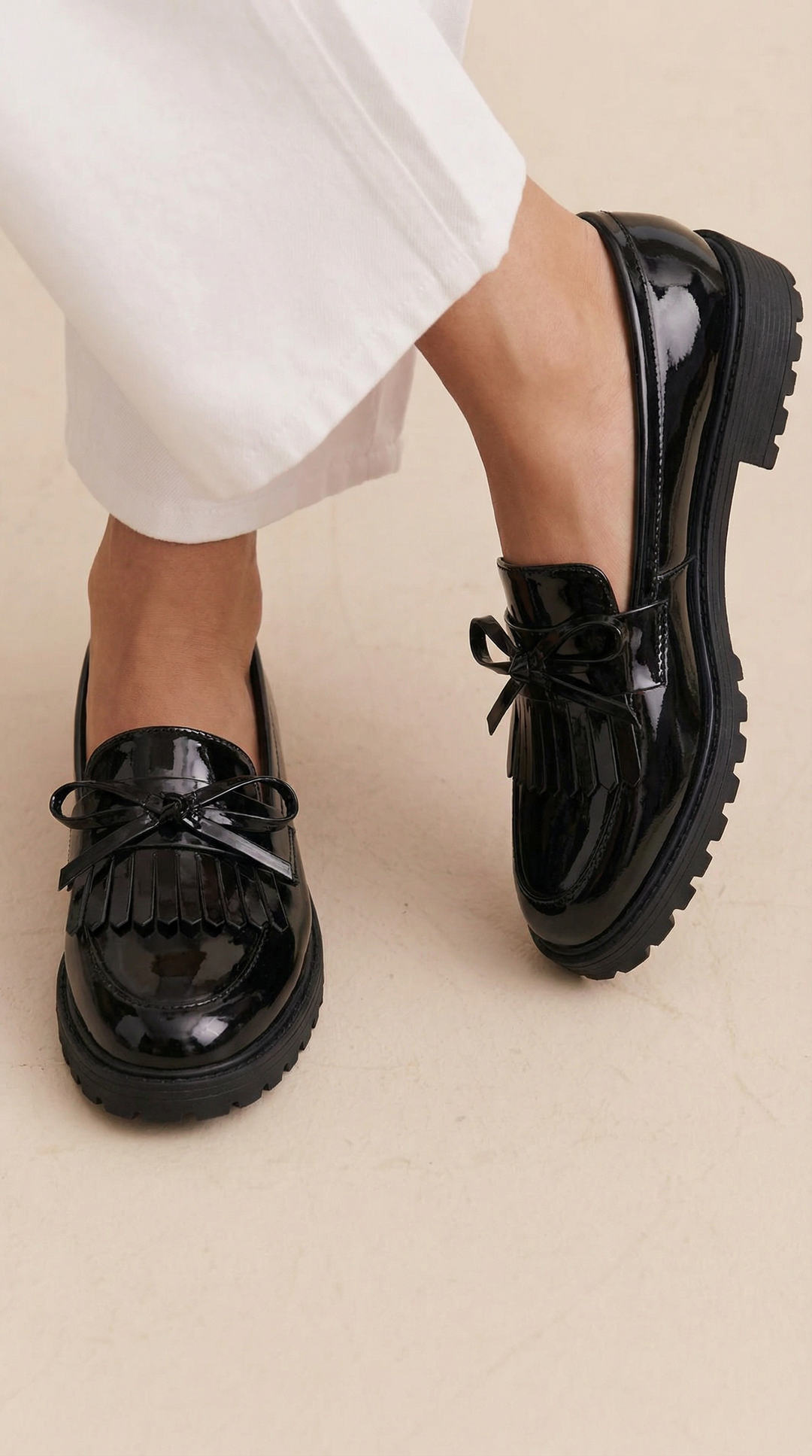 Cailie - Fringed Bow Shoes