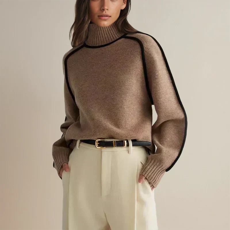 Edith | Roll Neck Cotton-Blend Pullover