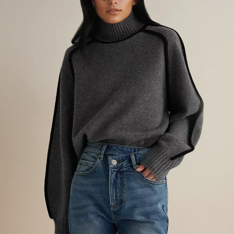 Edith | Roll Neck Cotton-Blend Pullover