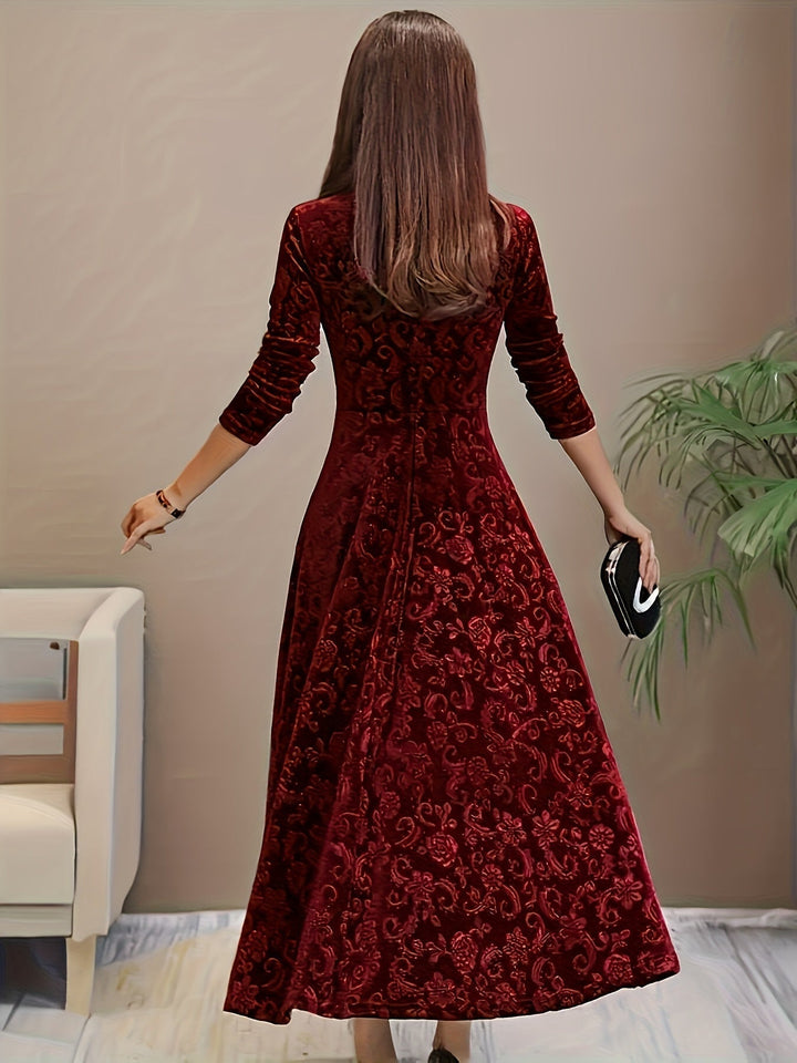 Julie | Elegant Patterned Maxi Dress