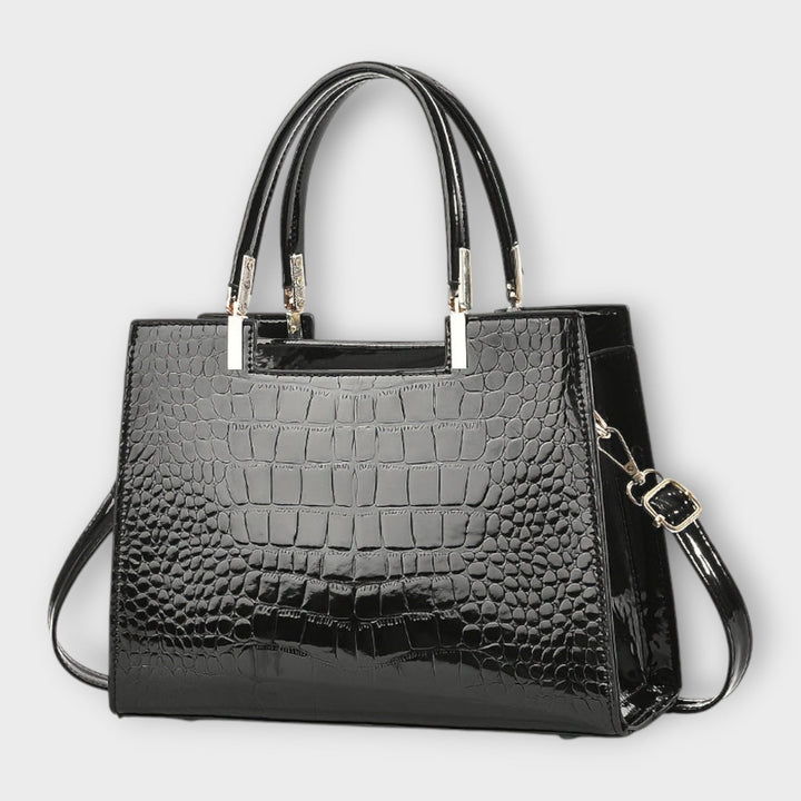 Emilie | Shiny Crocodile Leather Handbag