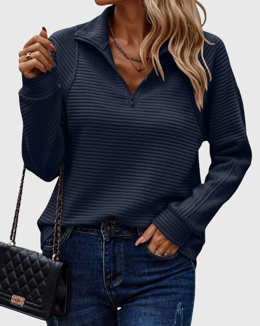 Christine | Elegant Half-Zip Sweater