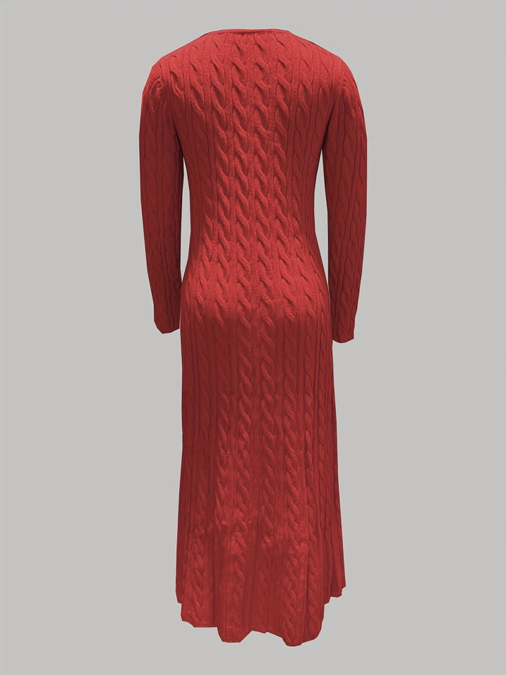 Sarah | Comfortable Cable Knit Maxi Dress