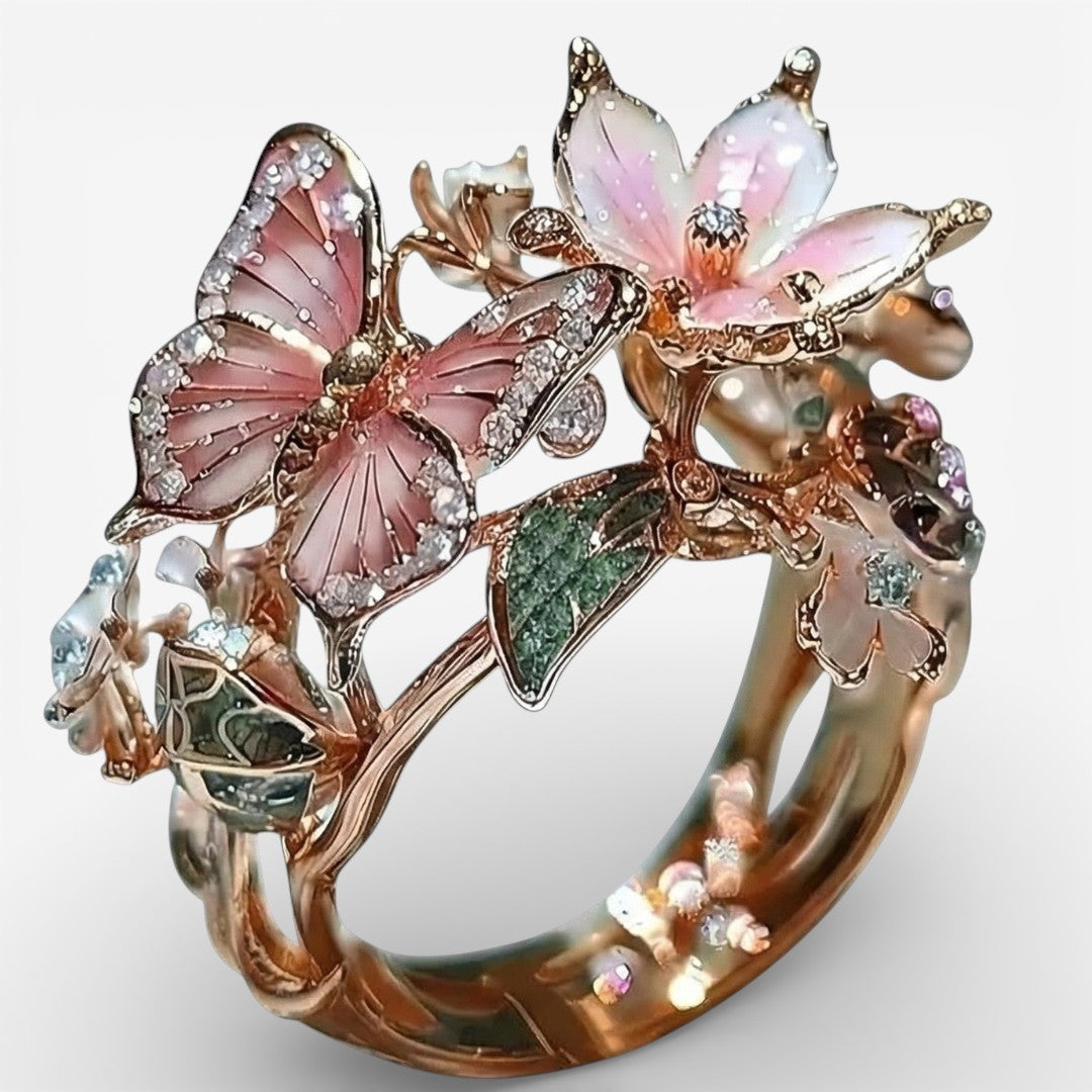 Zirconia Butterfly Ring Natural Light