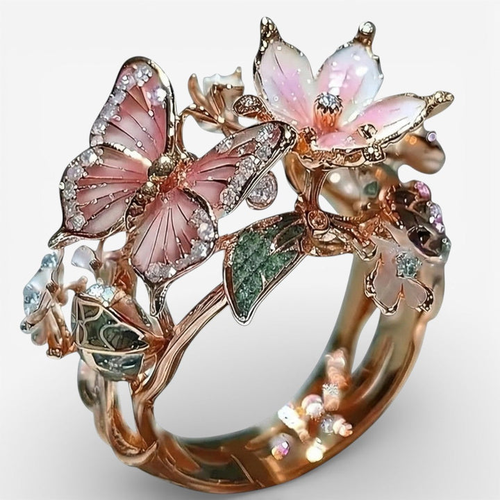 Zirconia Butterfly Ring Natural Light