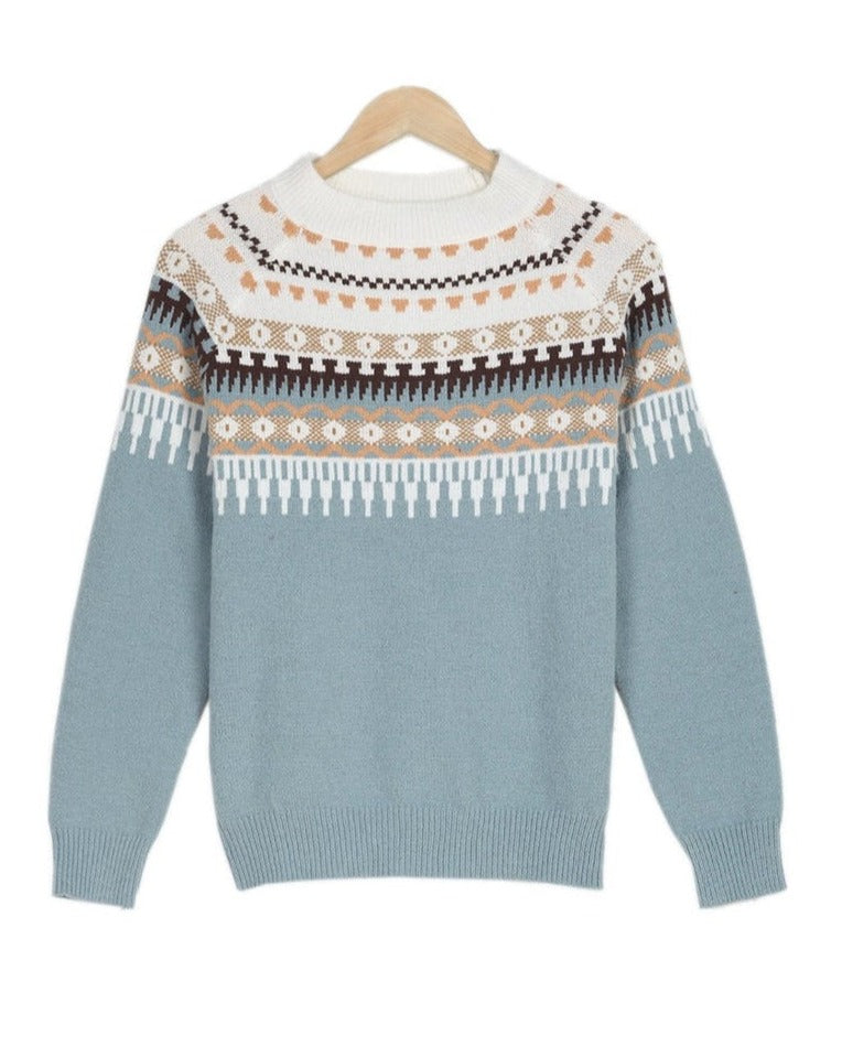 Daphne | Fair Isle Pattern-Yoke Jumper