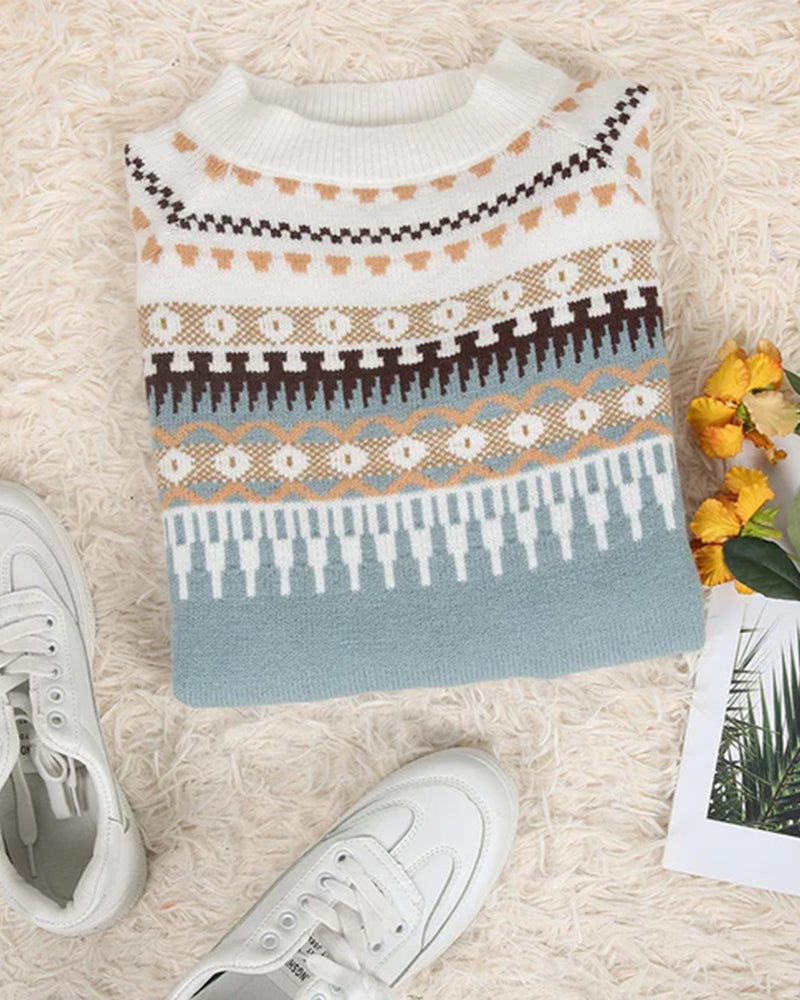 Daphne | Fair Isle Pattern-Yoke Jumper