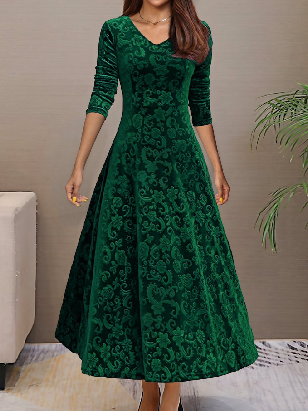 Sandrine | Velvet Elegance Dress for the Festive Season