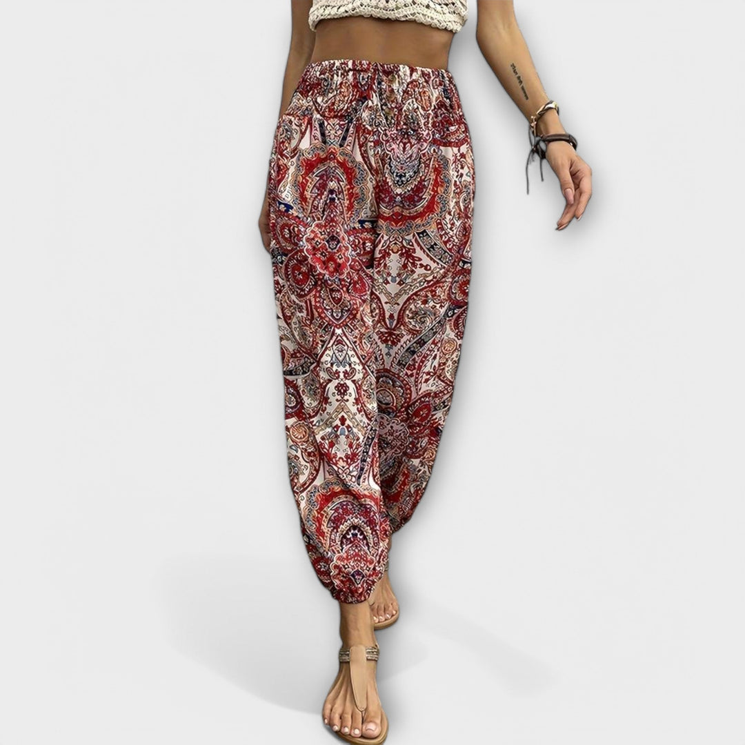 Elise | Trousers with Ethnic Graphic