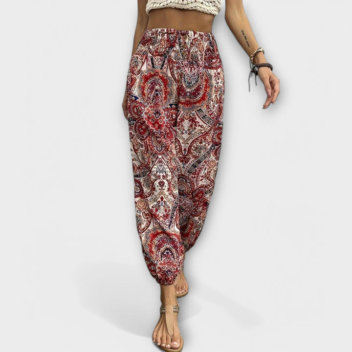 Elise | Trousers with Ethnic Graphic