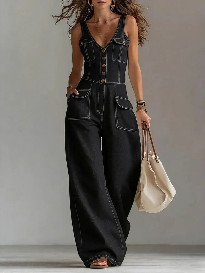 Octavie | Loose Denim Jumpsuit