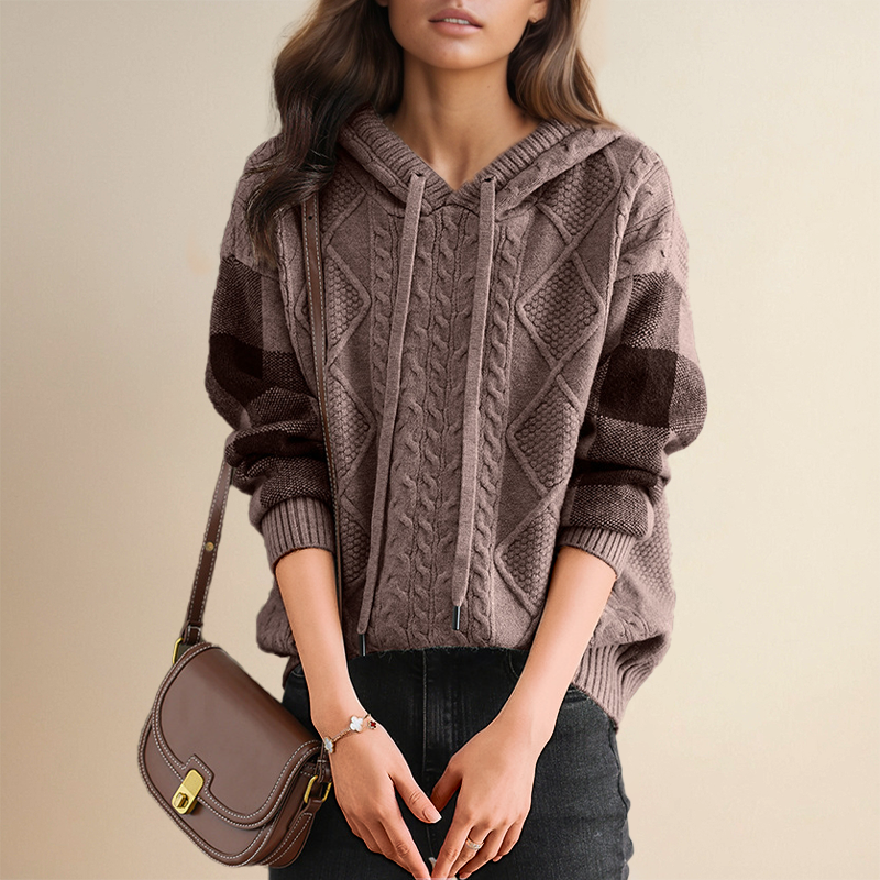 Julie | Cable Knit Hoodie