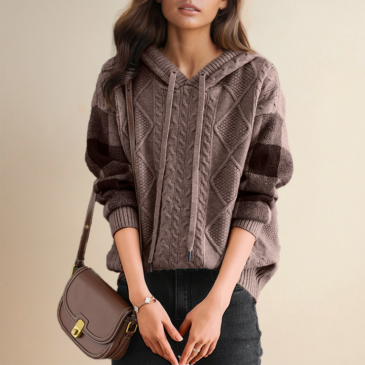 Julie | Cable Knit Hoodie