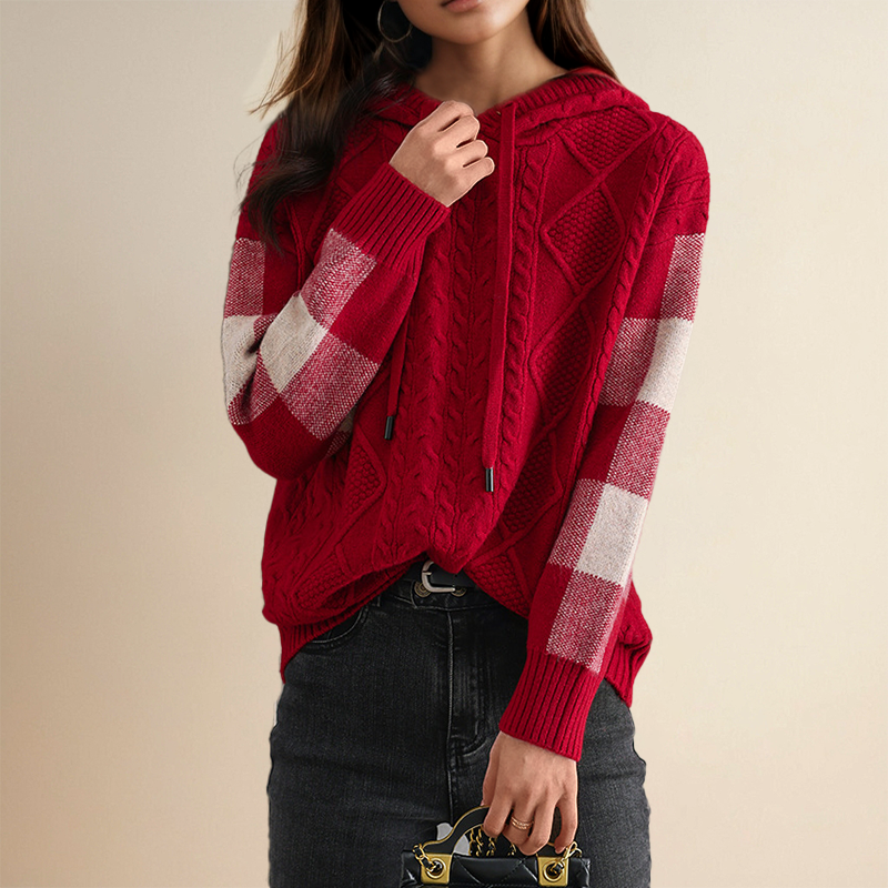 Julie | Cable Knit Hoodie