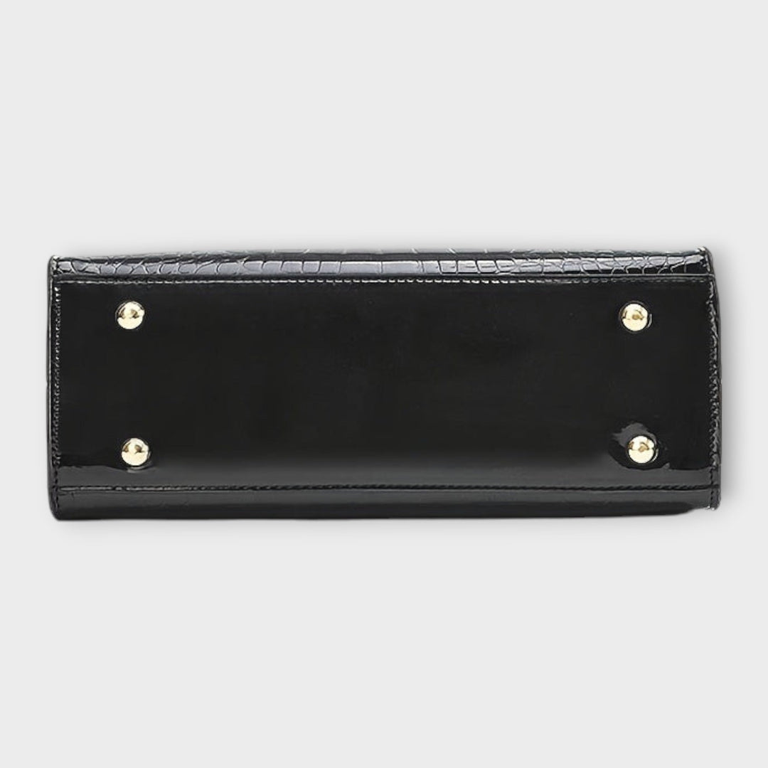 Emilie | Shiny Crocodile Leather Handbag