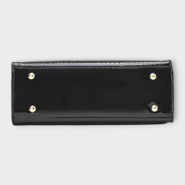 Emilie | Shiny Crocodile Leather Handbag