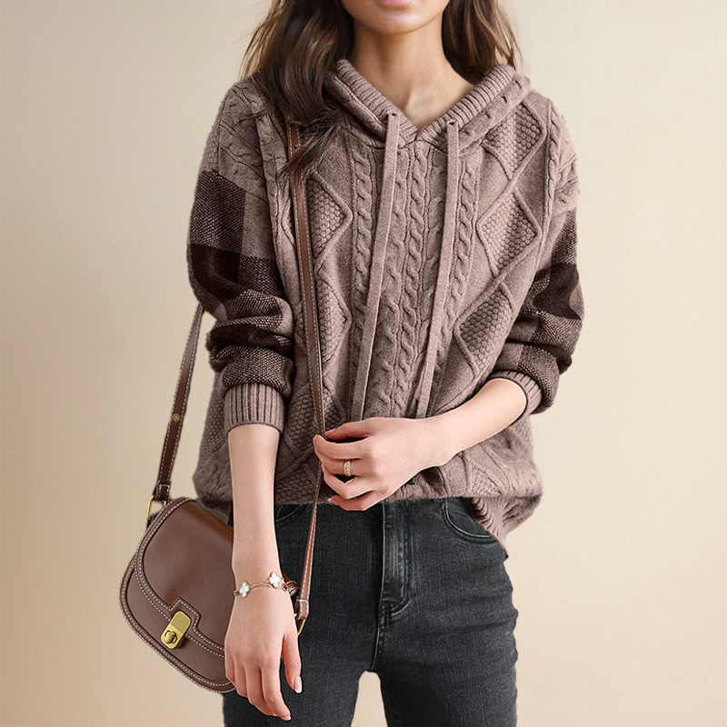 Julie | Cable Knit Hoodie