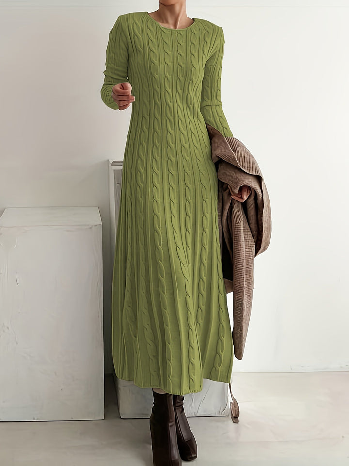 Sarah | Comfortable Cable Knit Maxi Dress