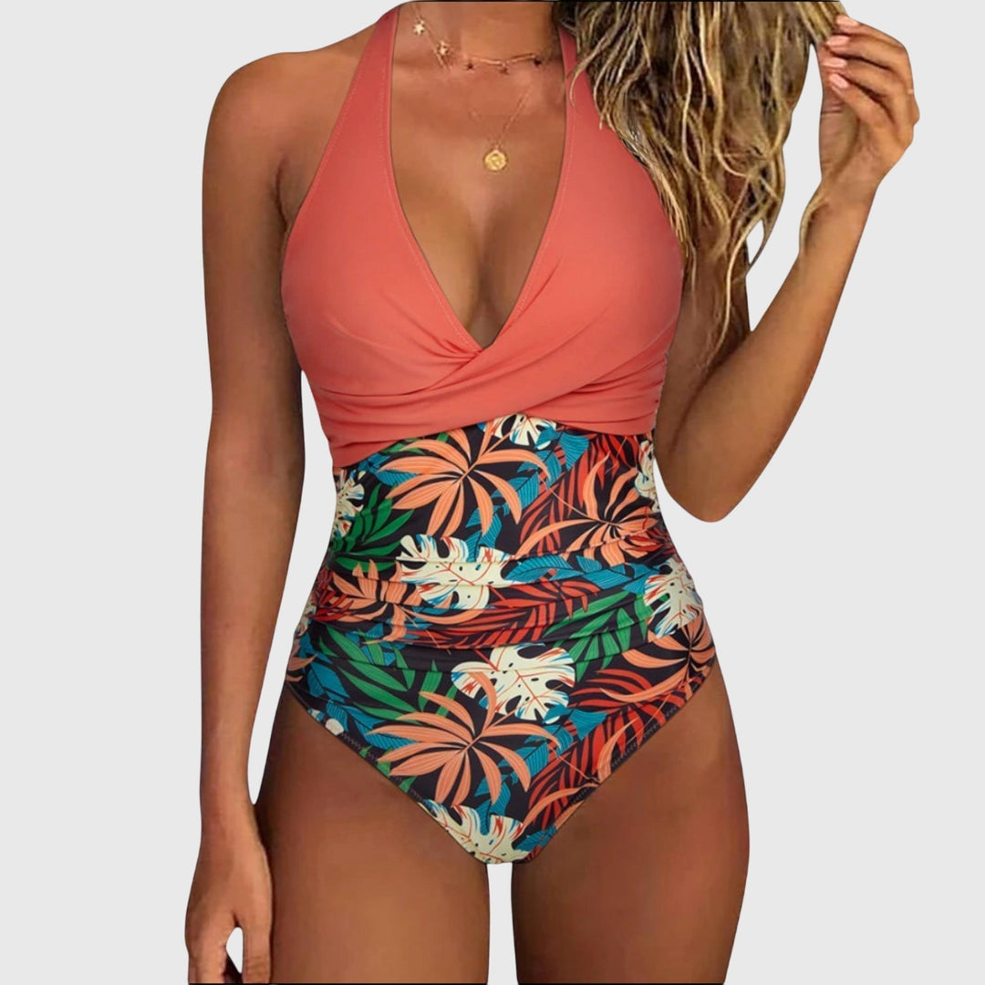Émilie | Elegant One-Piece Swimsuit with V-Neck