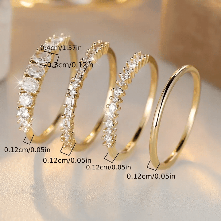 Stackable Rings in 14k Gold Zirconia
