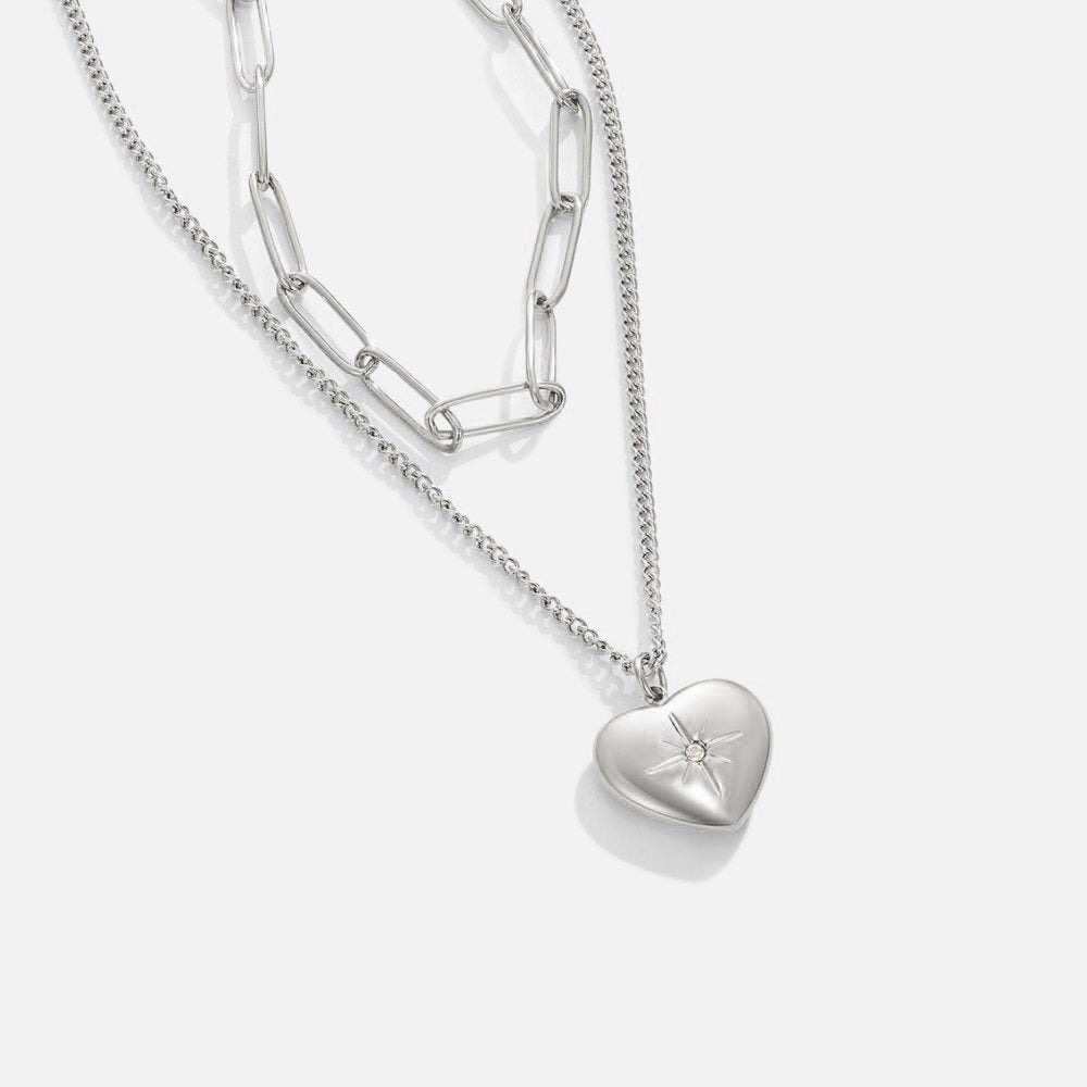 Angélique – Silver Necklace with Square Pendant