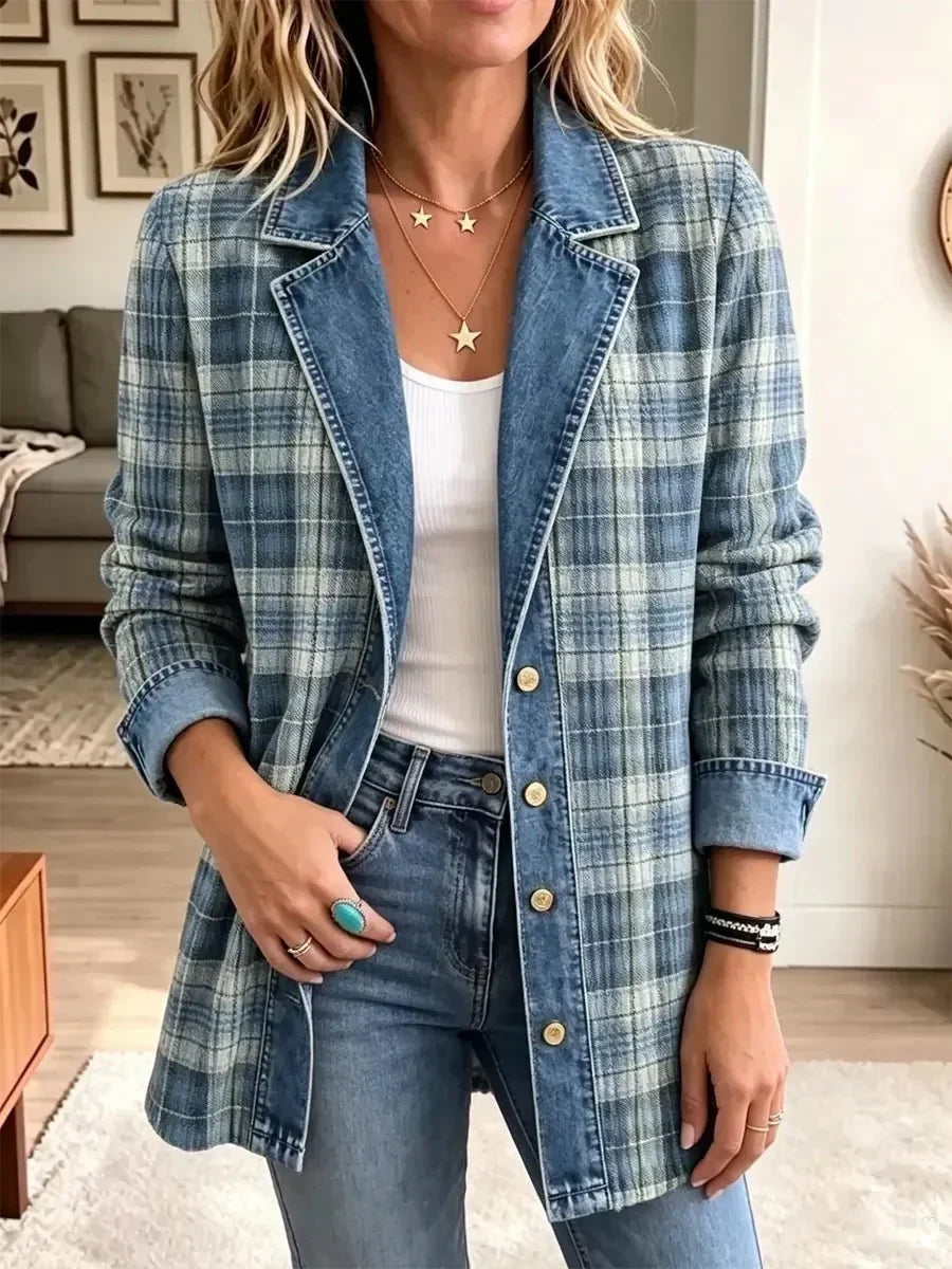 Keelin | Retro Denim Jacket with Art Print