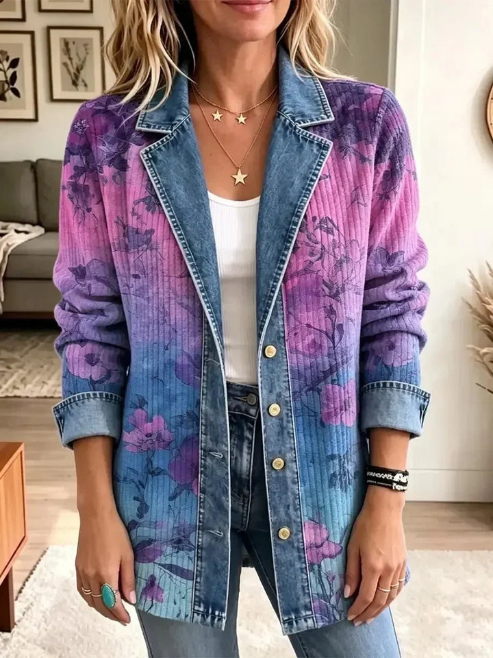 Eavan | Retro Jacket with Artistic Floral Pattern