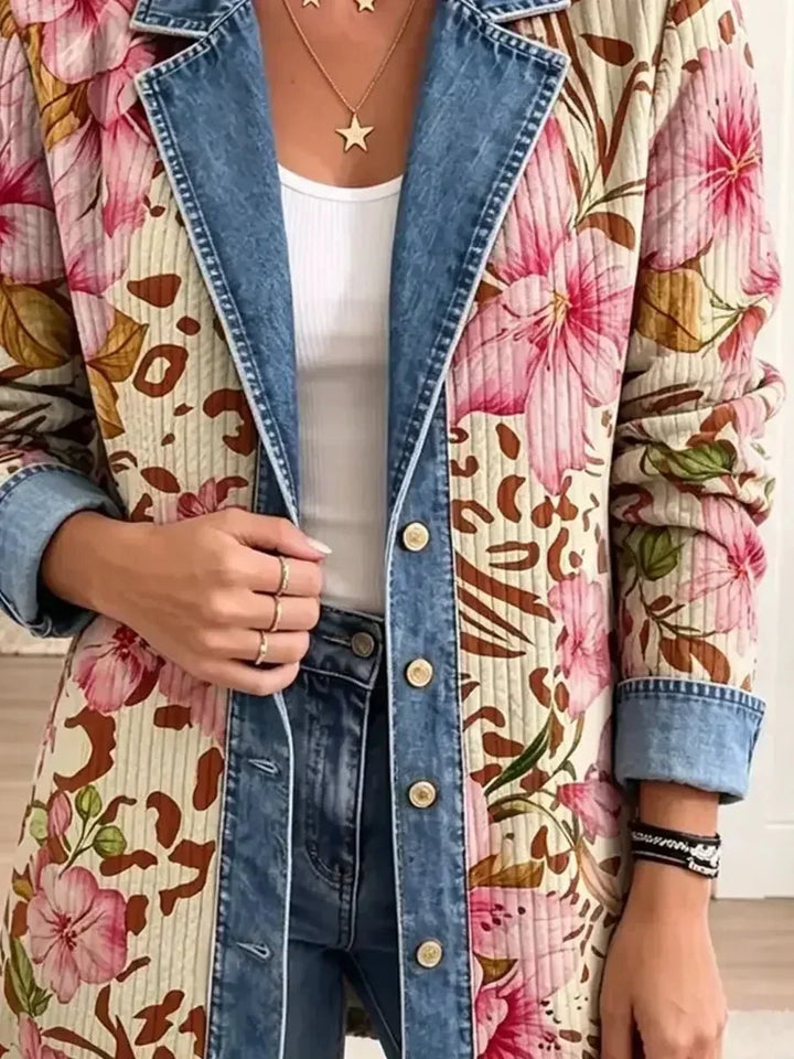 Nora | Retro Jacket with Floral and Leopard Print