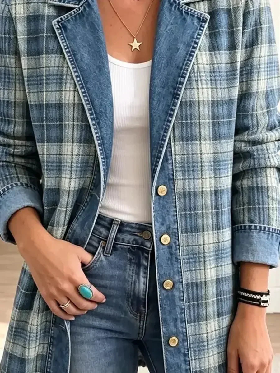 Keelin | Retro Denim Jacket with Art Print
