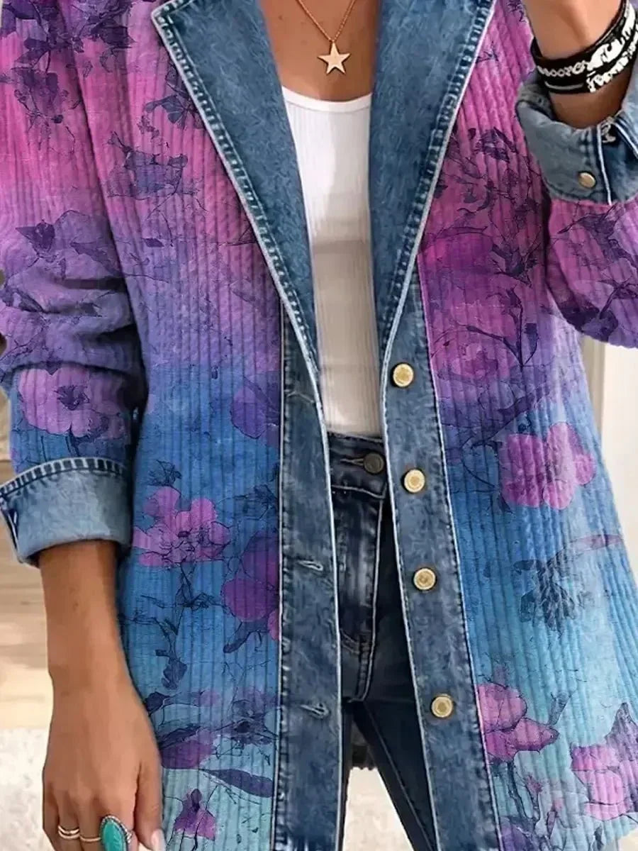 Eavan | Retro Jacket with Artistic Floral Pattern