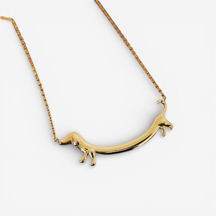 Golden Dachshund Necklace