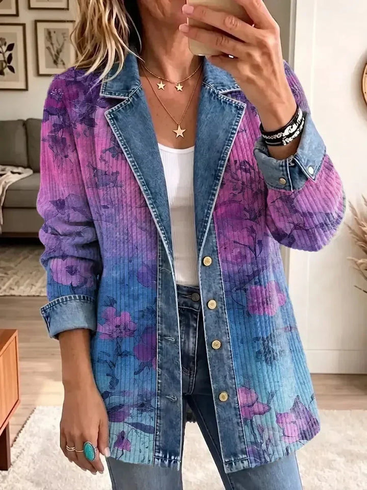 Eavan | Retro Jacket with Artistic Floral Pattern