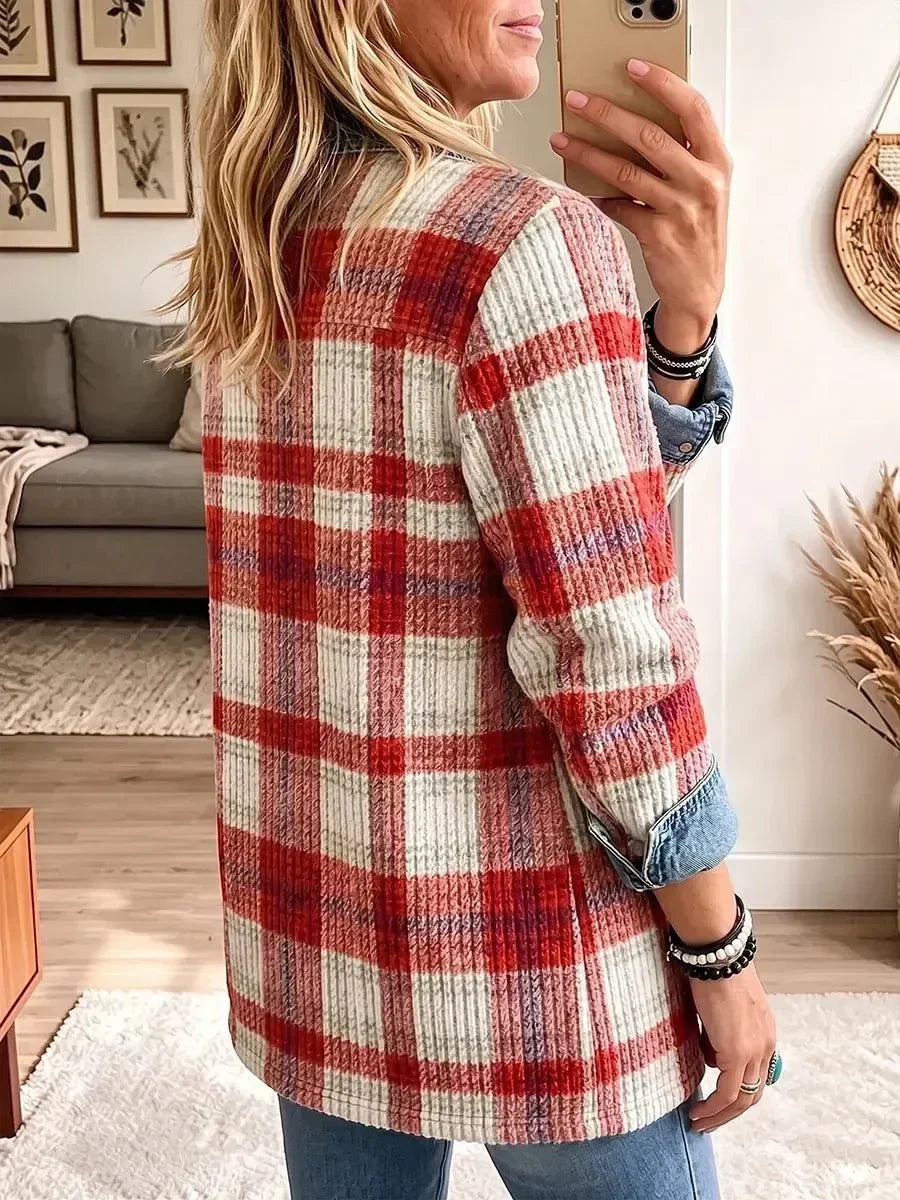 Kathleen | Vintage Denim Jacket with Patchwork