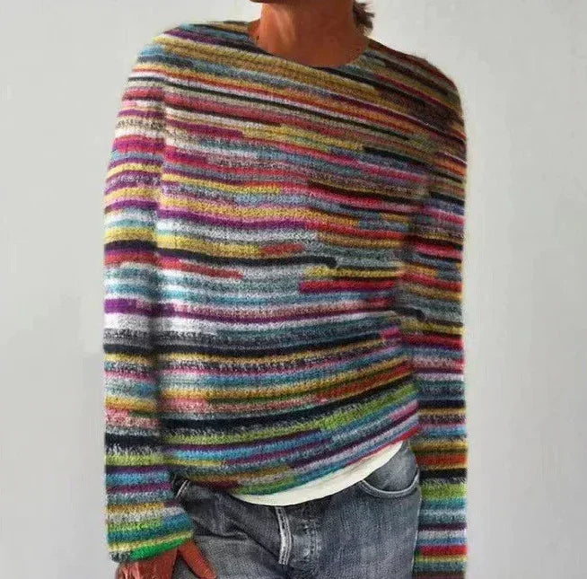 Gretel | Colourful Retro Jumper with Striped Pattern