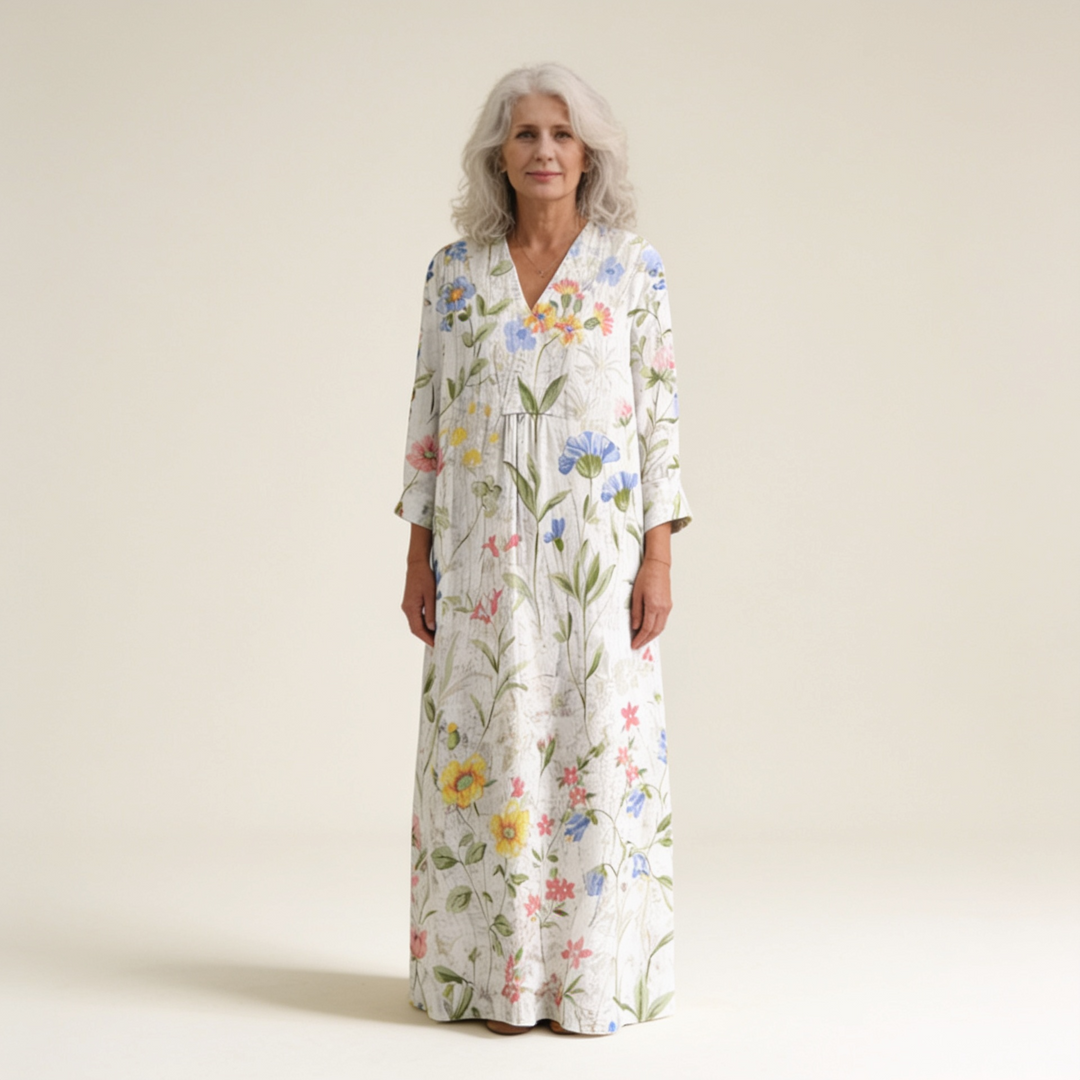 Eva - Flattering Printed Summer Dress