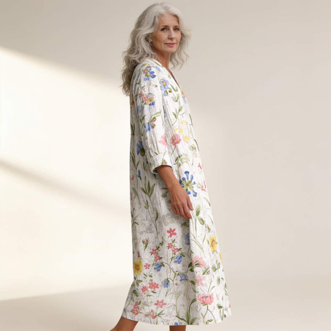 Eva - Flattering Printed Summer Dress