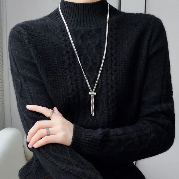 Blanche | Cable-Knit Roll Neck Jumper