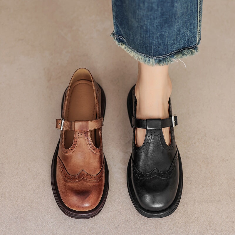 Elise | Leather Mary Janes