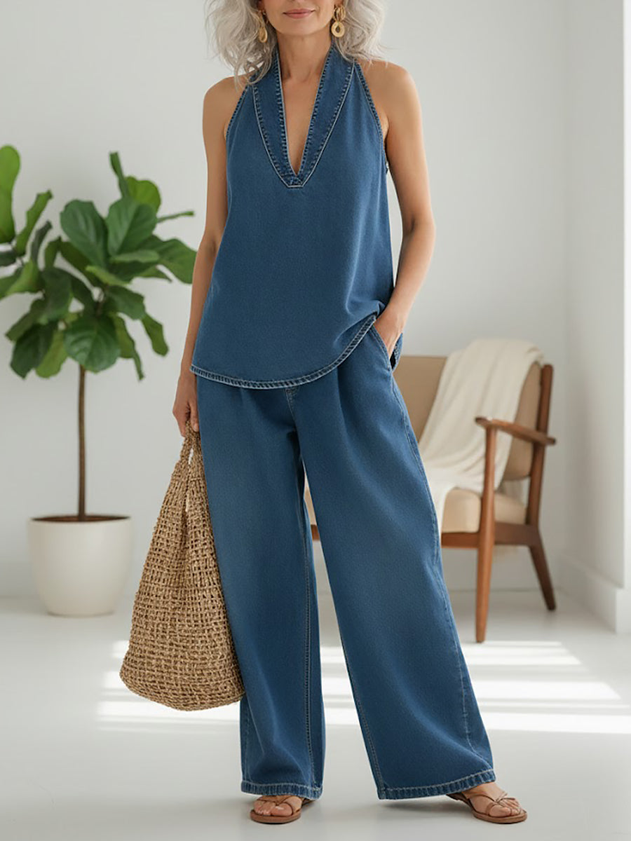 Adrienne | Vintage Denim Two-Piece Set