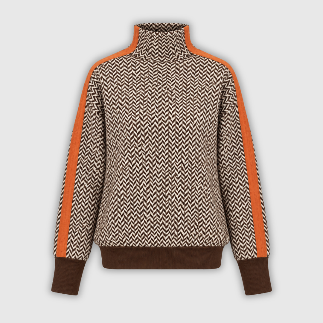 Agnes | Herringbone Roll Neck Jumper