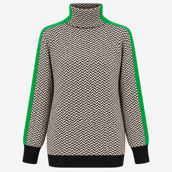 Agnes | Herringbone Roll Neck Jumper