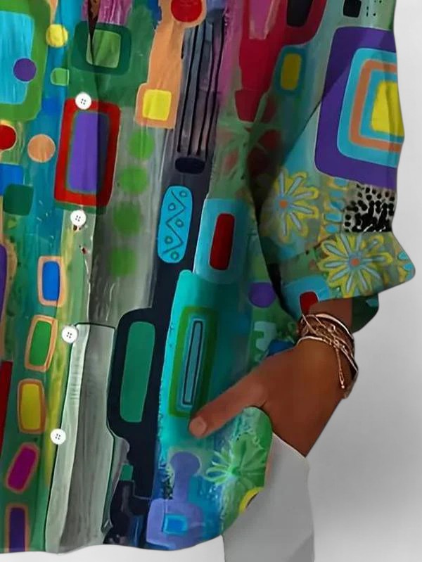 Léa | Elegant Blouse with Geometric Pattern