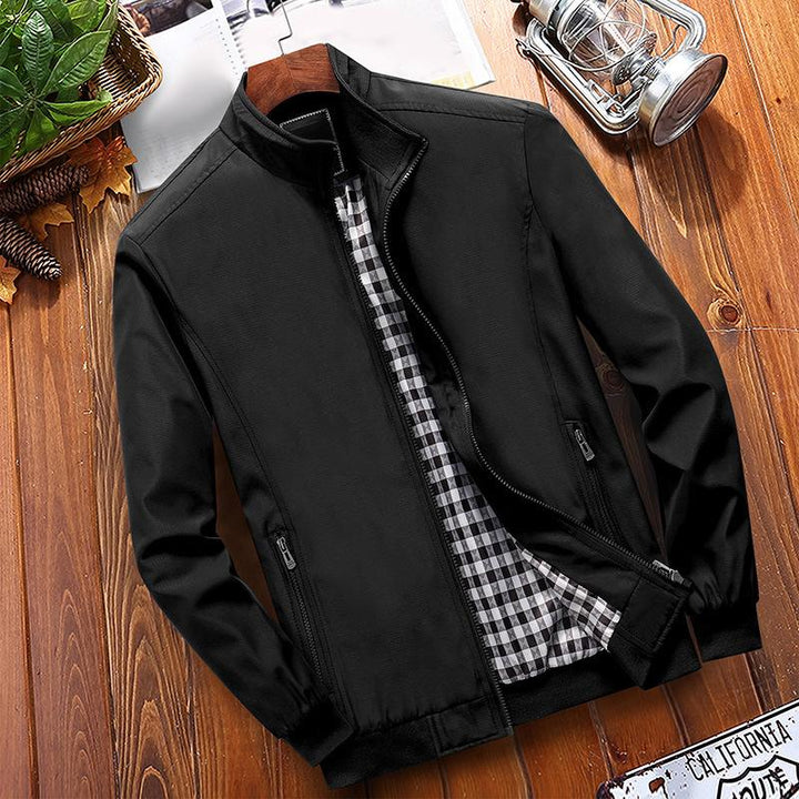 Clément | Classic High Collar Jacket with Checked Lining
