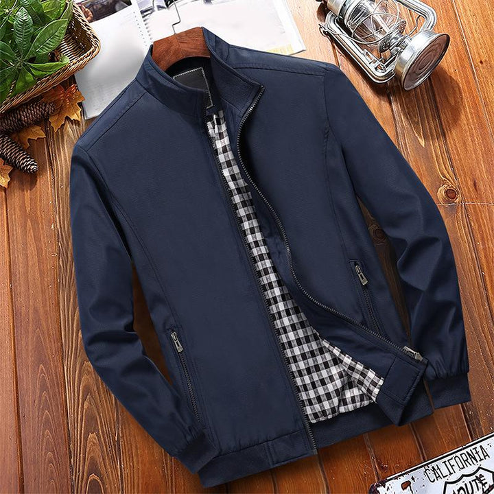 Clément | Classic High Collar Jacket with Checked Lining