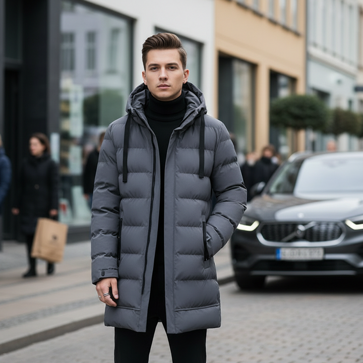 Léon | Long Quilted Jacket with Hood