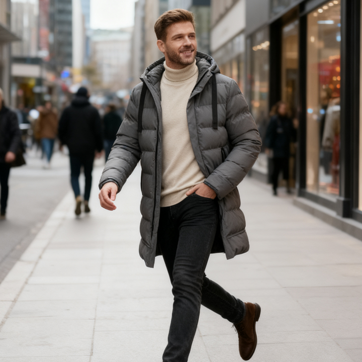 Léon | Long Quilted Jacket with Hood