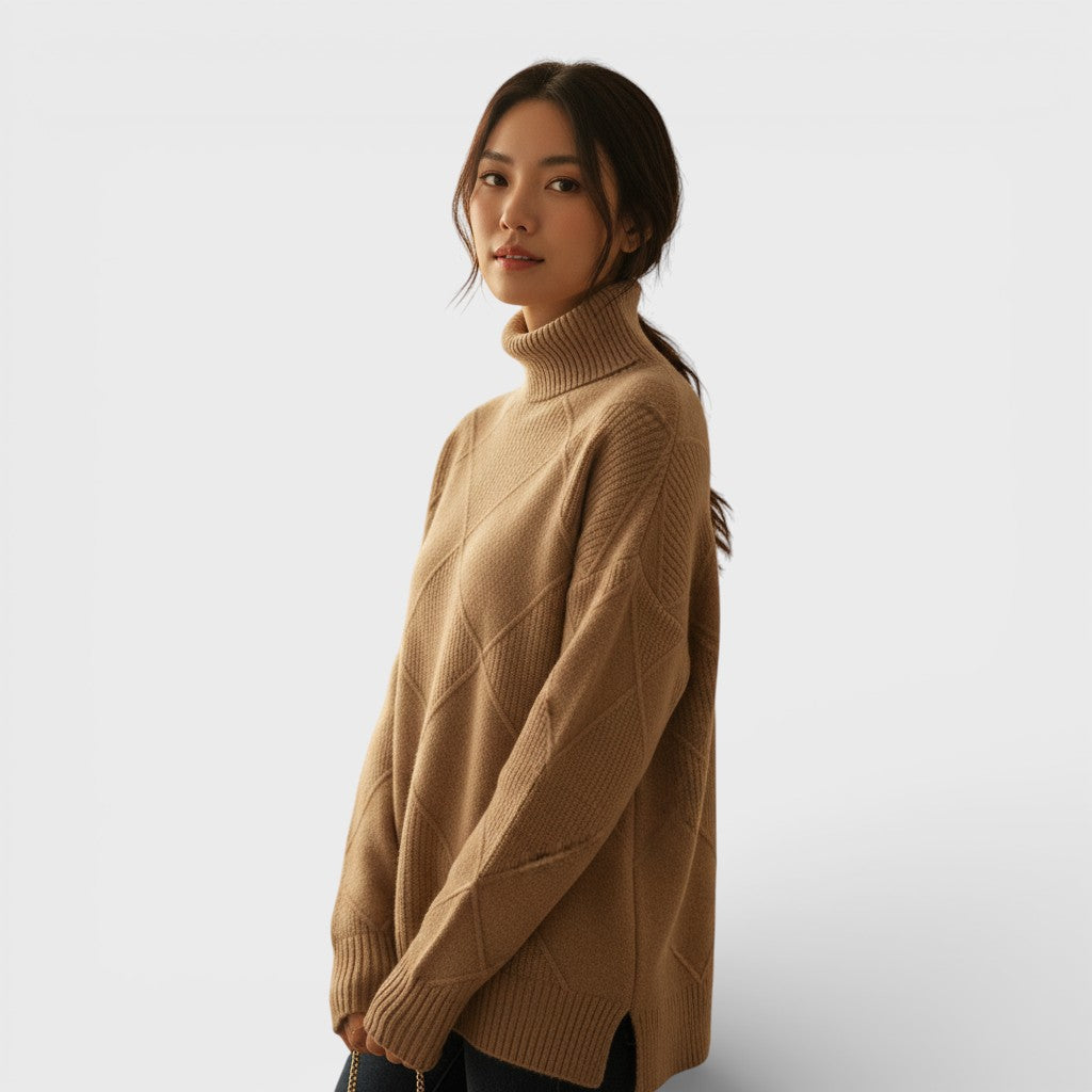 Sinéad™ | Cashmere Roll-Neck Jumper