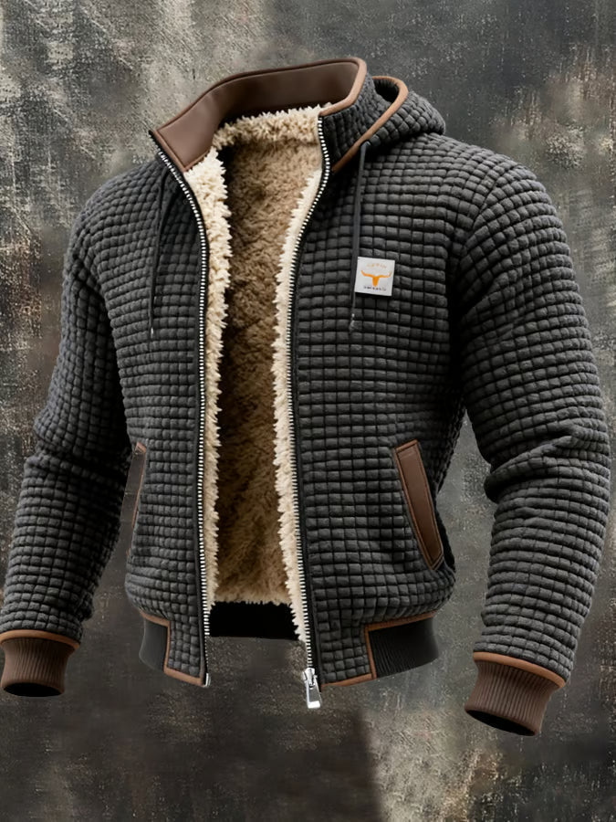 Henrik | Hooded Jacket in Waffle Knit with Lining